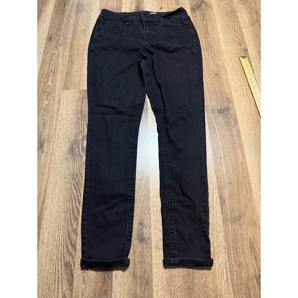 Seven7 Jeans Womens Size 10 Black Denim Tummyless High Rise Skinny Casual